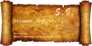 Stramer Irén névjegykártya